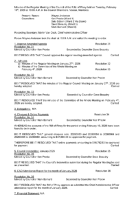 Minutes of the Regular Meeting 2026-02-10