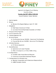 Agenda for Regular Meeting 2026-04-28