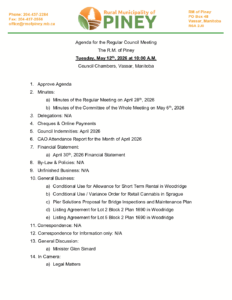 Agenda for Regular Meeting 2026-05-12