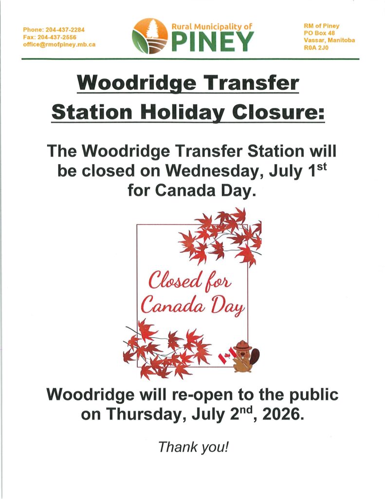 The Woodridge Transfer Station will be closed on July 1st and will be open to the public on July 2nd.