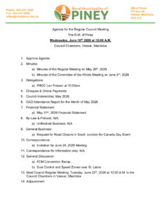 Agenda for Regular Meeting 2026-06-10
