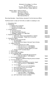Minutes for Committee of the Whole 2026-07-02