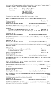 Minutes of the Regular Meeting 2026-07-14