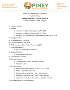 Agenda for Regular Meeting 2026-08-11