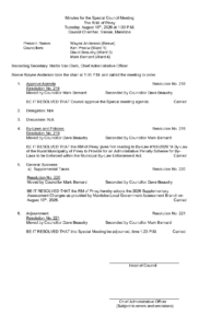 Minutes for the Special Meeting of 2026-18-08