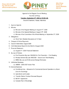 Agenda for Regular Meeting 2026-09-08