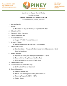Agenda for Regular Meeting 2026-09-22