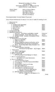 Minutes for Committee of the Whole 2026-09-02