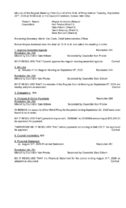 Minutes of the Regular Meeting 2026-22-09